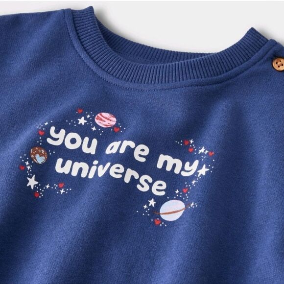 Baby Girl's Cat & Jack Fleece Universe Stars Planet Sweatshirt & Joggers Set - Picture 9 of 10